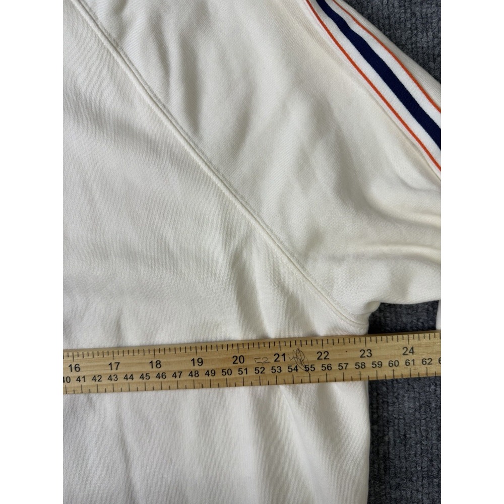 Lou & Grey Ivory Sweatshirt Medium Striped Sleeve Raglan Pullover Athleisure - Picture 8 of 9